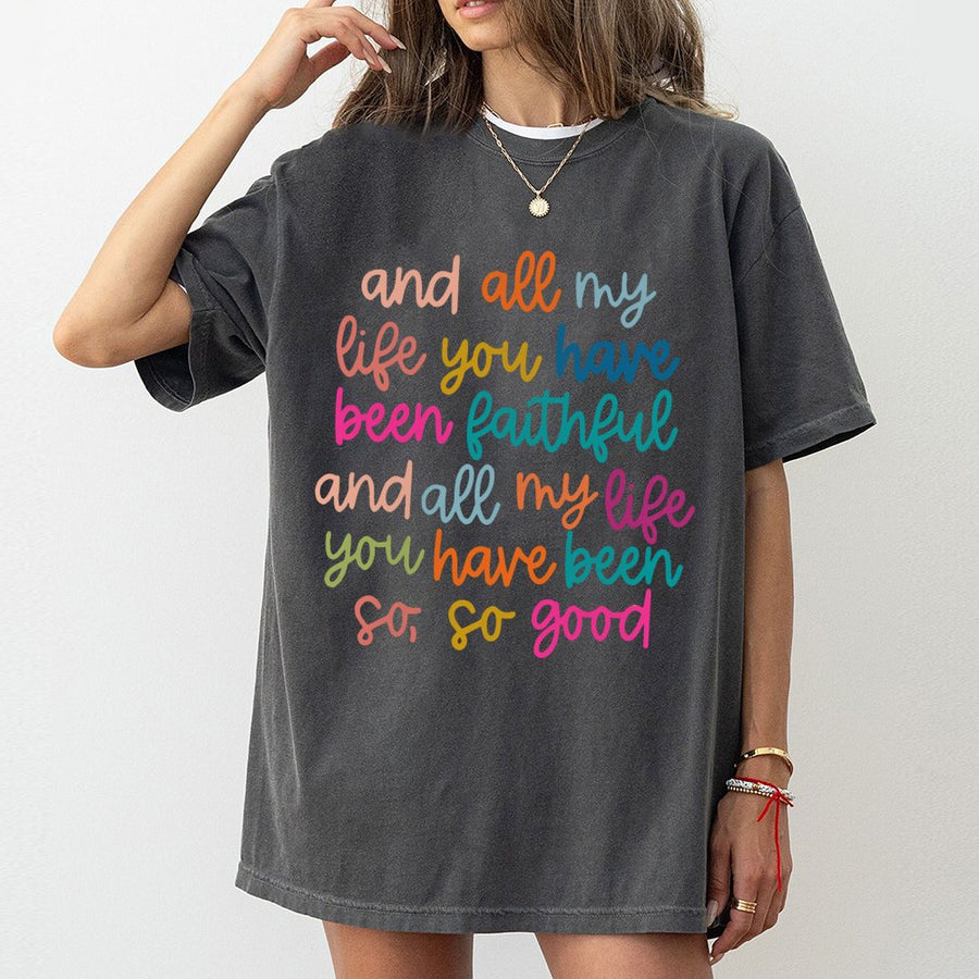 Faithful Christian T-Shirt | Retro Colorful Aesthetic Typography Graphic | Premium 100% Cotton | Religious Gift for Women and Men
