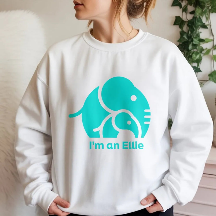 Elephant Graphic Sweatshirt | Mother and Baby Minimalist Art | Premium Cotton Blend | Gift for Animal Lovers
