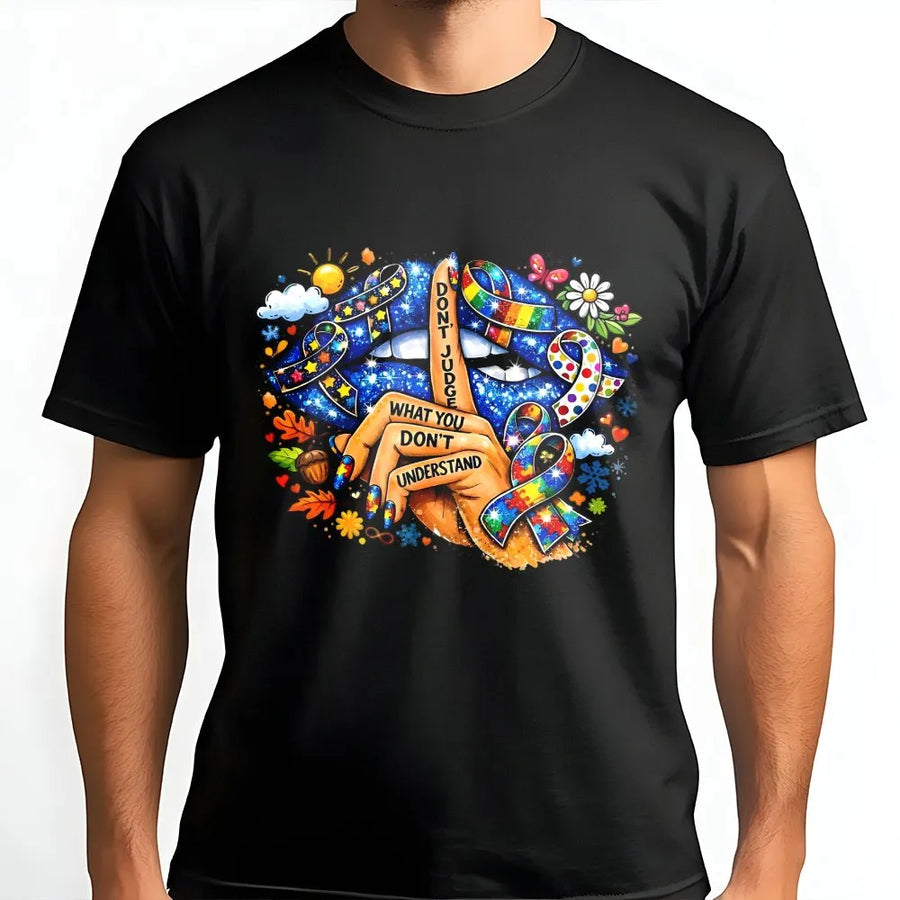Autism Awareness T-Shirt | Don't Judge What You Don't Understand Graphic | Premium 100% Cotton | Neurodiversity Support Gift for Men and Women