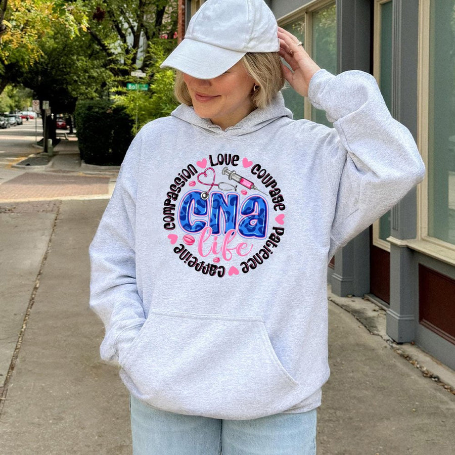 CNA Life Hoodie | Certified Nursing Assistant Gift | Cotton Blend Comfort Pullover | Medical Professional Appreciation Apparel for Nurses