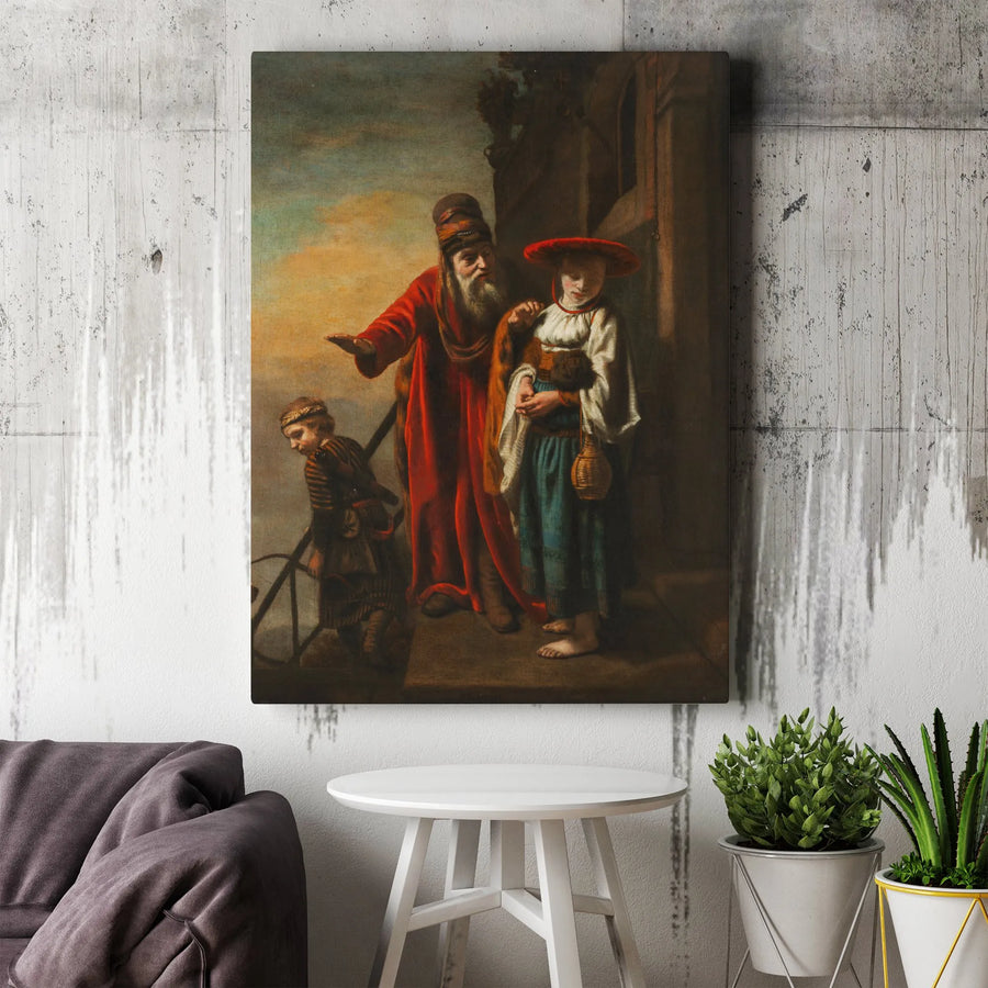 The Dismissal of Hagar and Ishmael Canvas Print | Jan Victors Baroque Fine Art | Premium Gallery Wrapped Decor | Traditional Religious Wall Art