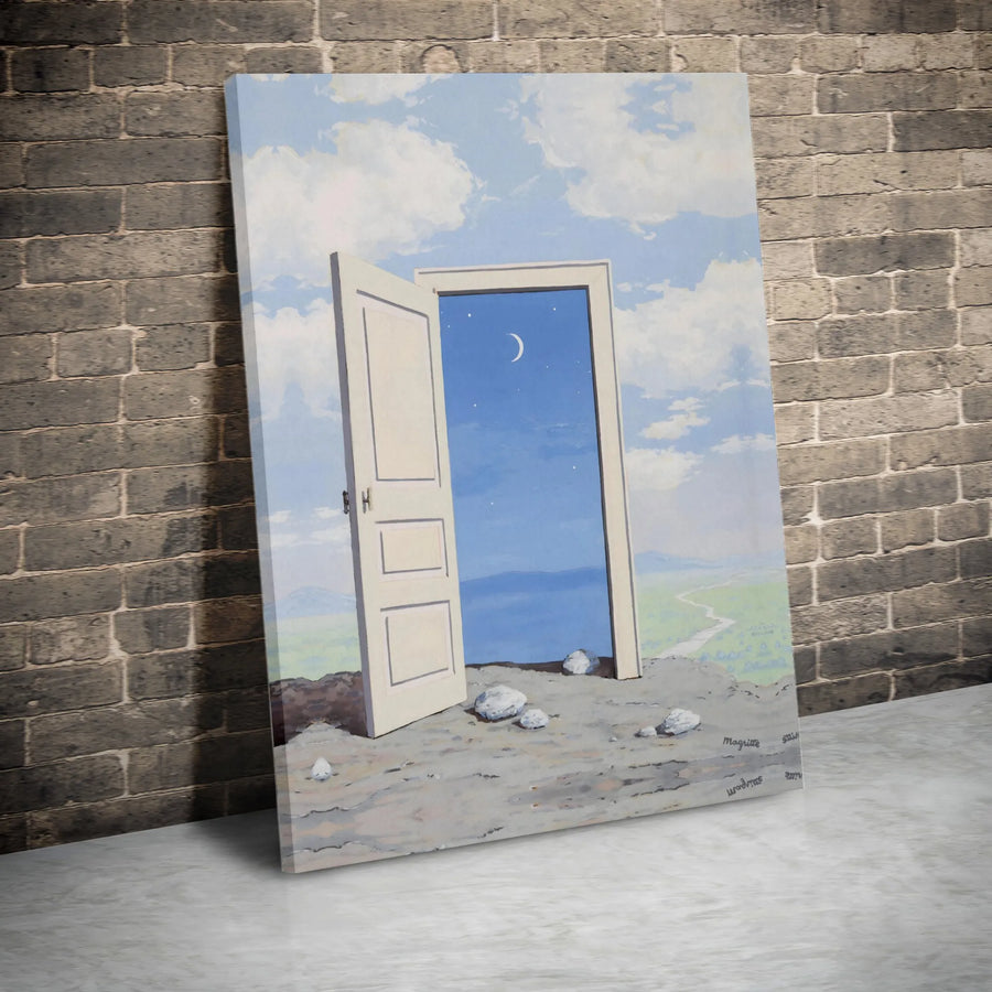 René Magritte La Victoire Canvas Wall Art | Surrealist Open Door Landscape Print | 1.25 Inch Gallery Wrap | Museum Quality Gift for Art Lovers
