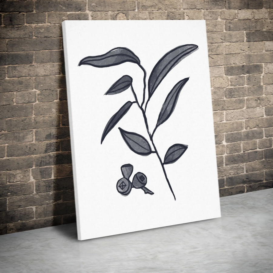 Eucalyptus Canvas Wall Art | Minimalist Botanical Line Drawing | Premium Thick Profile Print | Modern Home & Office Decor Gift