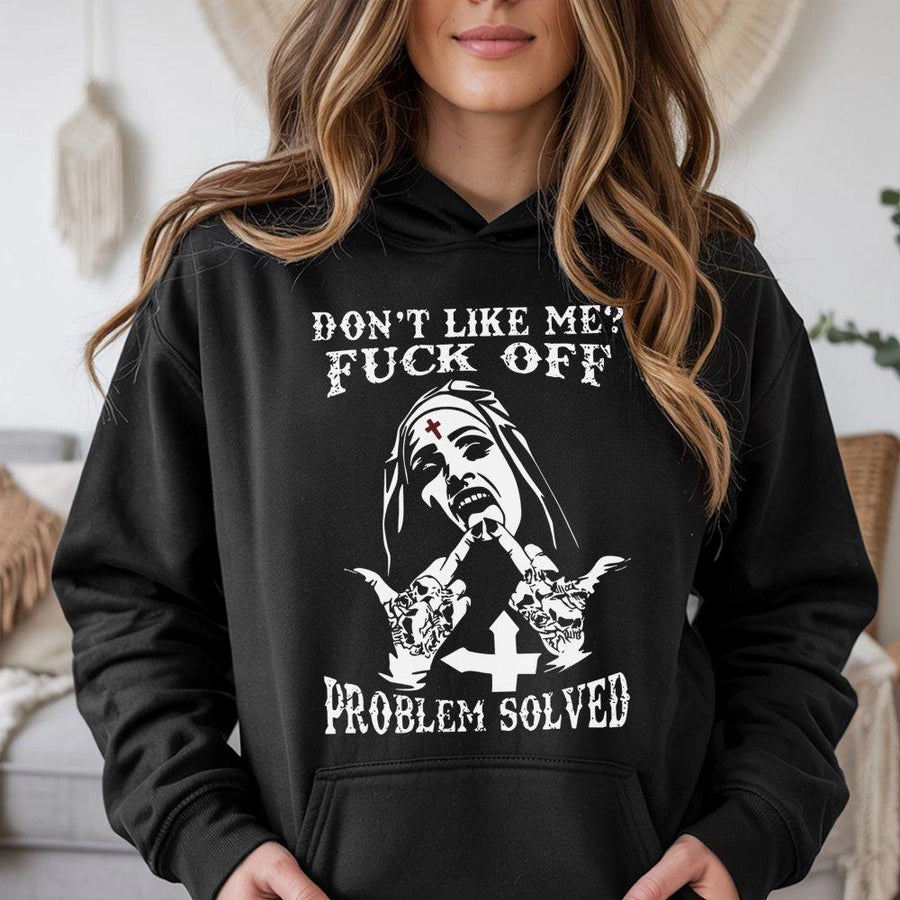 Sassy Nun Graphic Hoodie | Edgy Tattoo Streetwear Design | Premium Cotton-Poly Blend | Unisex Gift for Alternative Style Fans