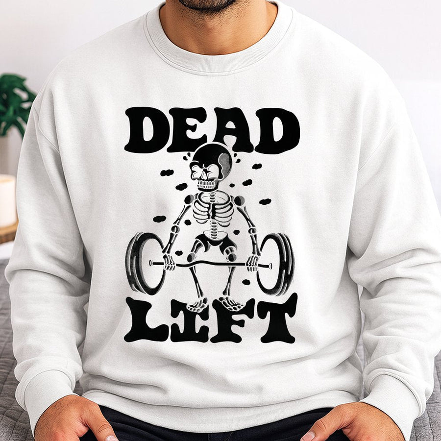 Dead Lift Skeleton Sweatshirt | Funny Weightlifting Gym Pump Cover | Premium Cotton Blend | Workout Gift for Powerlifters and Fitness Enthusiasts