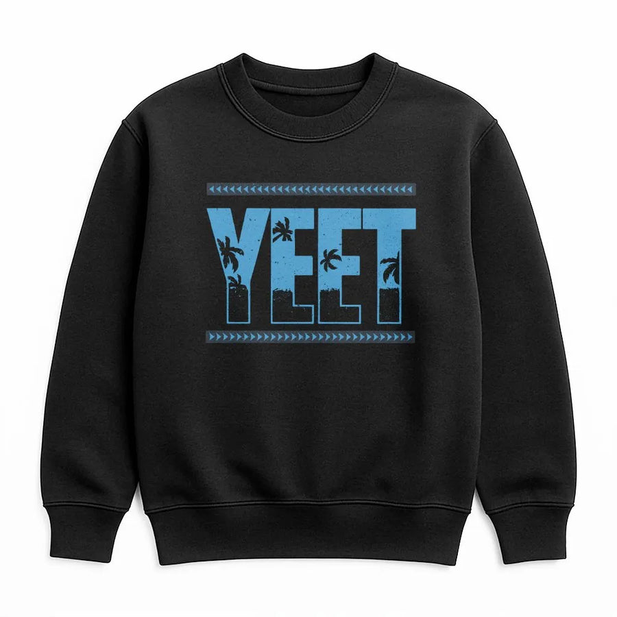 Yeet Graphic Sweatshirt | Tropical Palm Leaf Lettering | Premium Cotton Blend | Wrestling Fan Gift For Him & Her