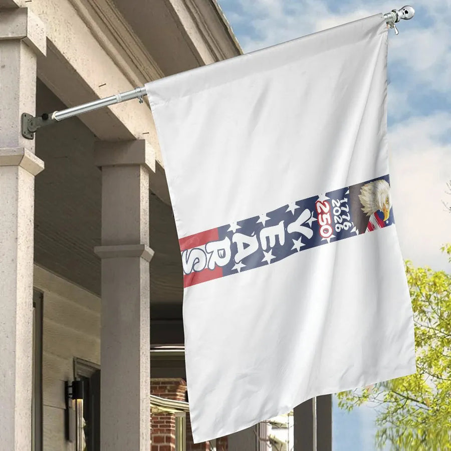 USA 250th Anniversary House Flag | Patriotic Eagle 1776-2026 Banner | Weather-Resistant Double Sided Print | Collector's Semiquincentennial Yard Decor Gift
