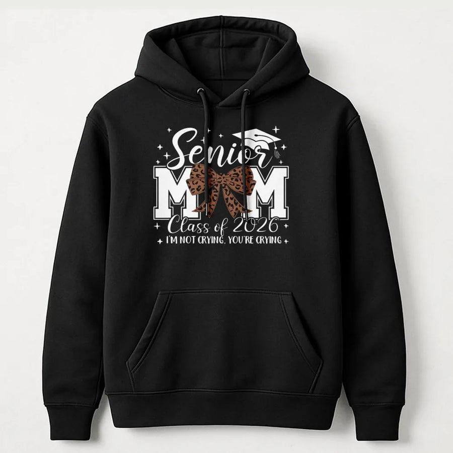 Senior Mom 2026 Hoodie | Leopard Bow Graduation Gift | Premium Unisex Sweatshirt | Proud Class Of 2026 Mama Shirt