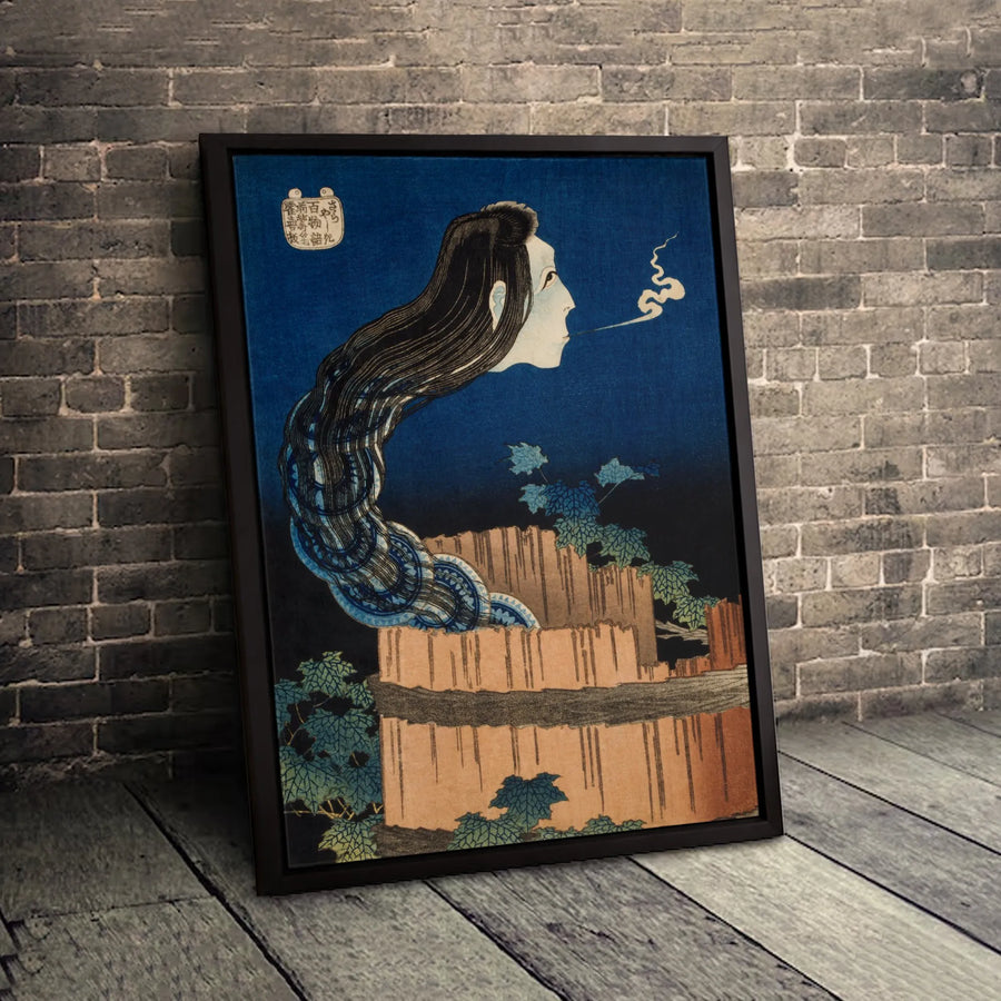 Japanese Ghost Art Canvas | Ukiyo-e Woodblock Print Sara-Yashiki Wall Decor | Gallery-Quality Fade-Resistant Print | Gothic Home Decor Gift for Collectors