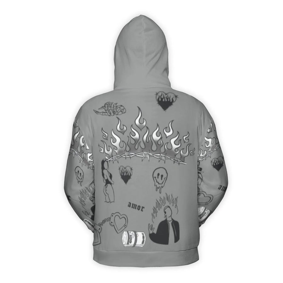 Trust No One Hoodie | Snake Handshake Tattoo Graphic Print | Premium Polyester Brushed Fleece | Unisex Streetwear Gift for Men and Women