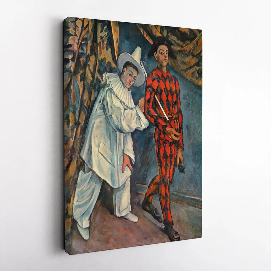 Paul Cézanne Pierrot and Harlequin Canvas Print | Post-Impressionist Wall Art | Thick Gallery Wrapped Canvas | Collector's Gift for Art Lover Home Decor