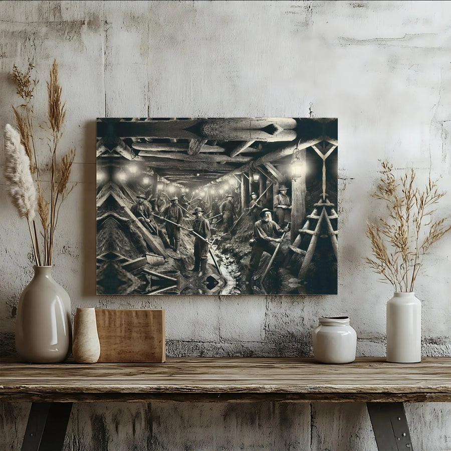 Vintage Mining Wall Art | Historic Coal Mine Shaft Photography | Premium Gallery-Wrapped Canvas | Industrial Office Decor Gift