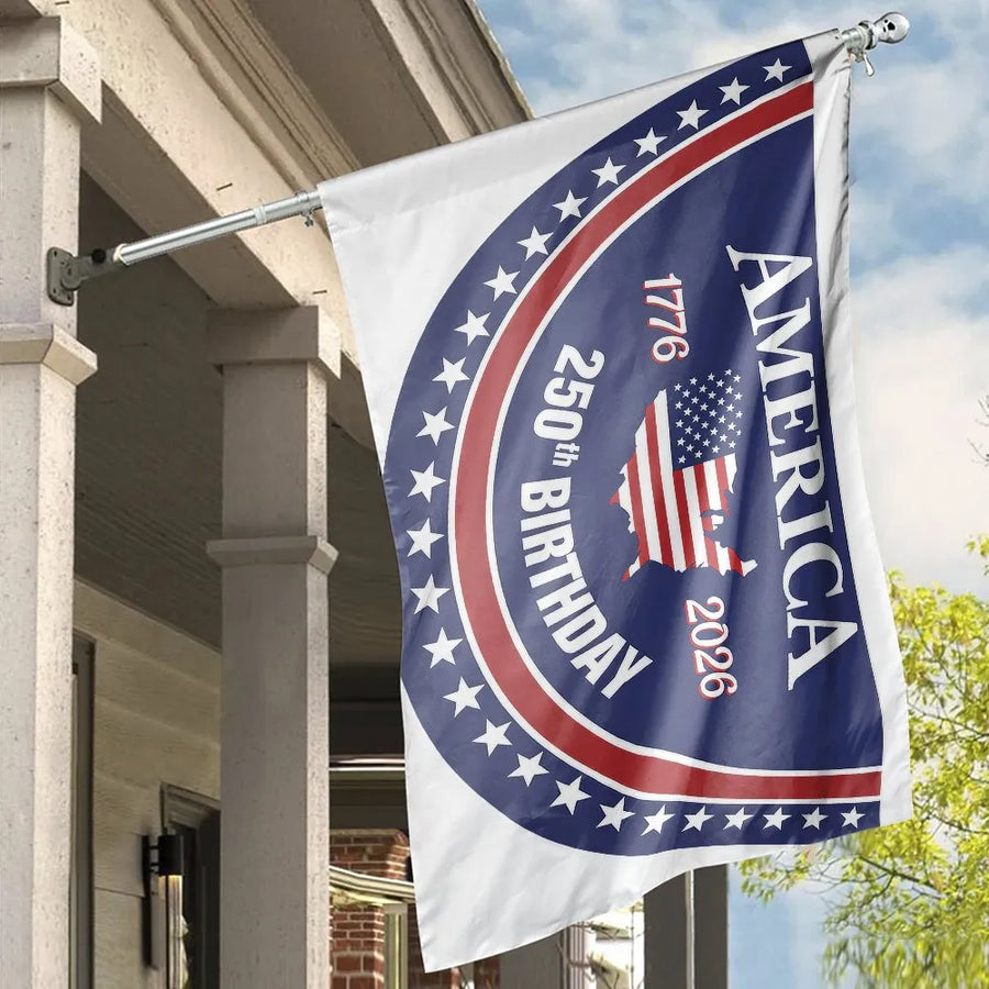 America 250th Birthday House Flag | 1776-2026 Semiquincentennial Banner | Weather-Resistant Double-Sided Polyester | Patriotic Yard Decor Gift