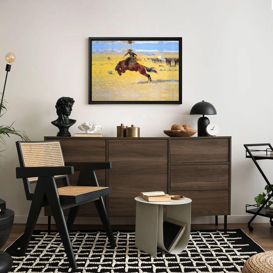 The Broncho Buster Canvas Print | Frederic Remington Western Wall Art | Premium Gallery-Wrapped Decor | Cowboy Rodeo Gift for Home Office