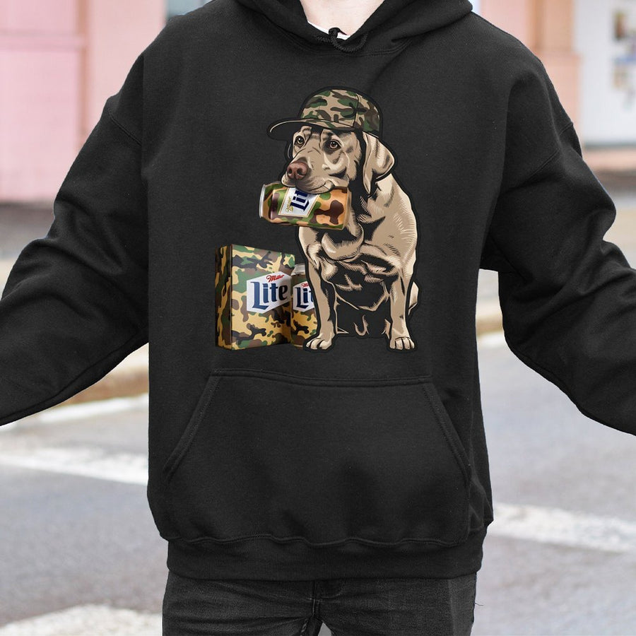 Miler Lite Labrador Hunting Dog Camo Pattern Unisex Hoodie Hoodie,Miller Beer Lovers Hoodie Classic Menswear Tops