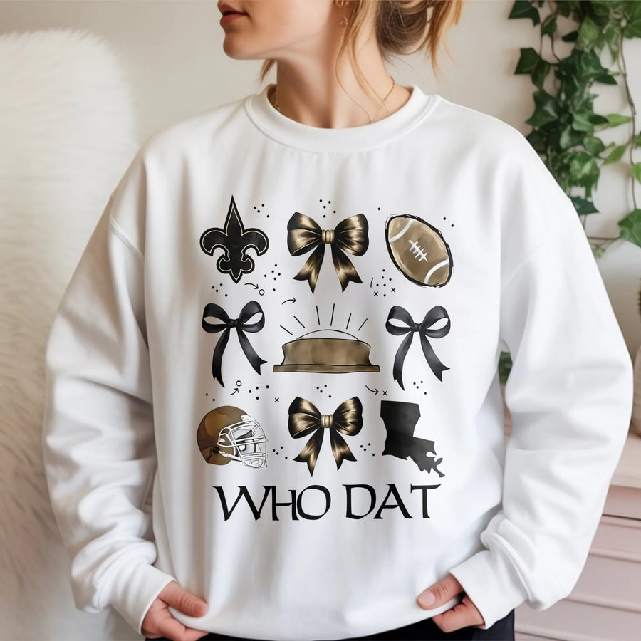 New Orleans Who Dat,Saints Football Sweatshirt,Game Day,Louisiana Pride Outfit,Retro Sports Apparel,Unisex