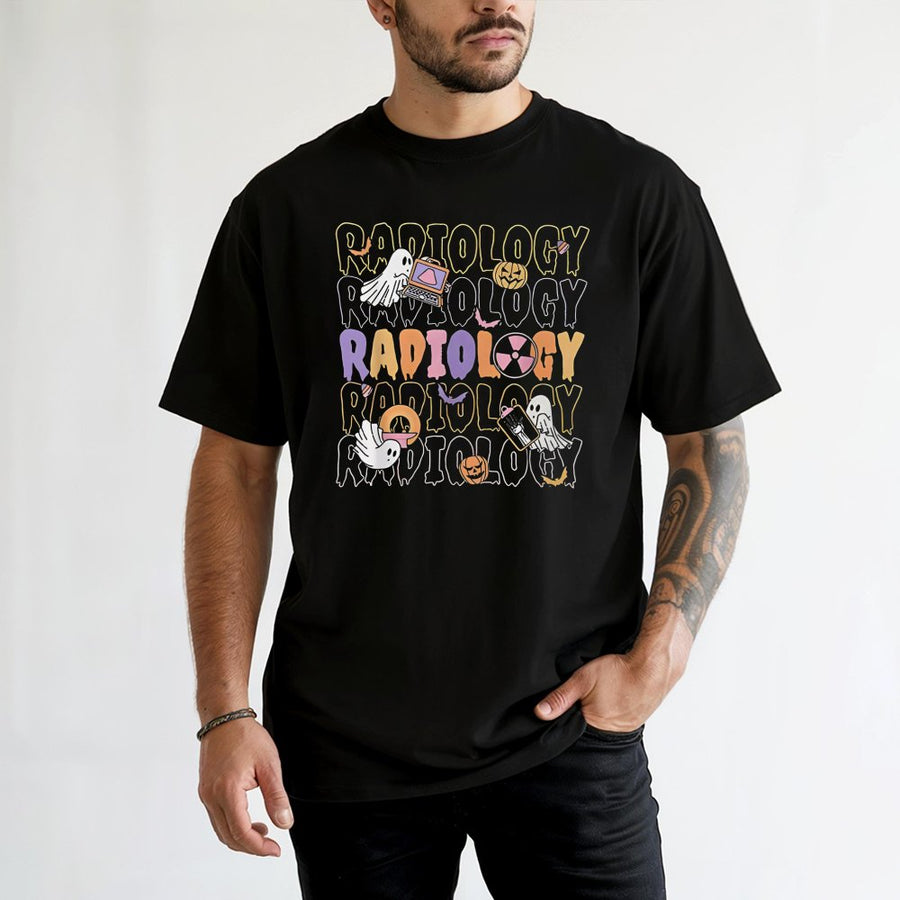 Radiology Halloween T-Shirt | Spooky Rad Tech Graphic Design | 100% Cotton Premium Tee | Gift for Radiology Technologist & Medical Staff