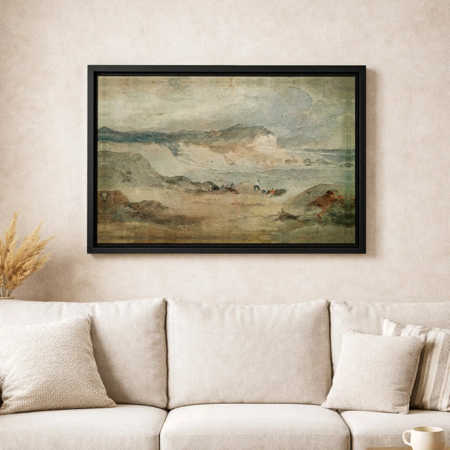 Vintage Seascape Wall Art | Moody Coastal Oil Painting Print | Gallery-Quality 1.25” Stretched Canvas | Premium Home Decor Gift