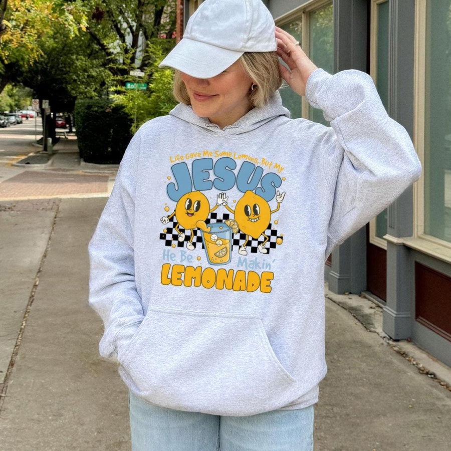 Jesus Lemonade Hoodie | Retro Cartoon Christian Graphic | Premium Cotton Blend | Inspirational Faith Gift For Youth And Adults