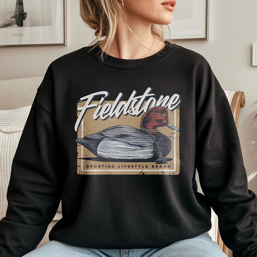 Fieldstone Duck Hunting Sweatshirt | Vintage Waterfowl Graphic Print | Premium Cotton Blend | Outdoor Sporting Lifestyle Gift for Outdoorsmen