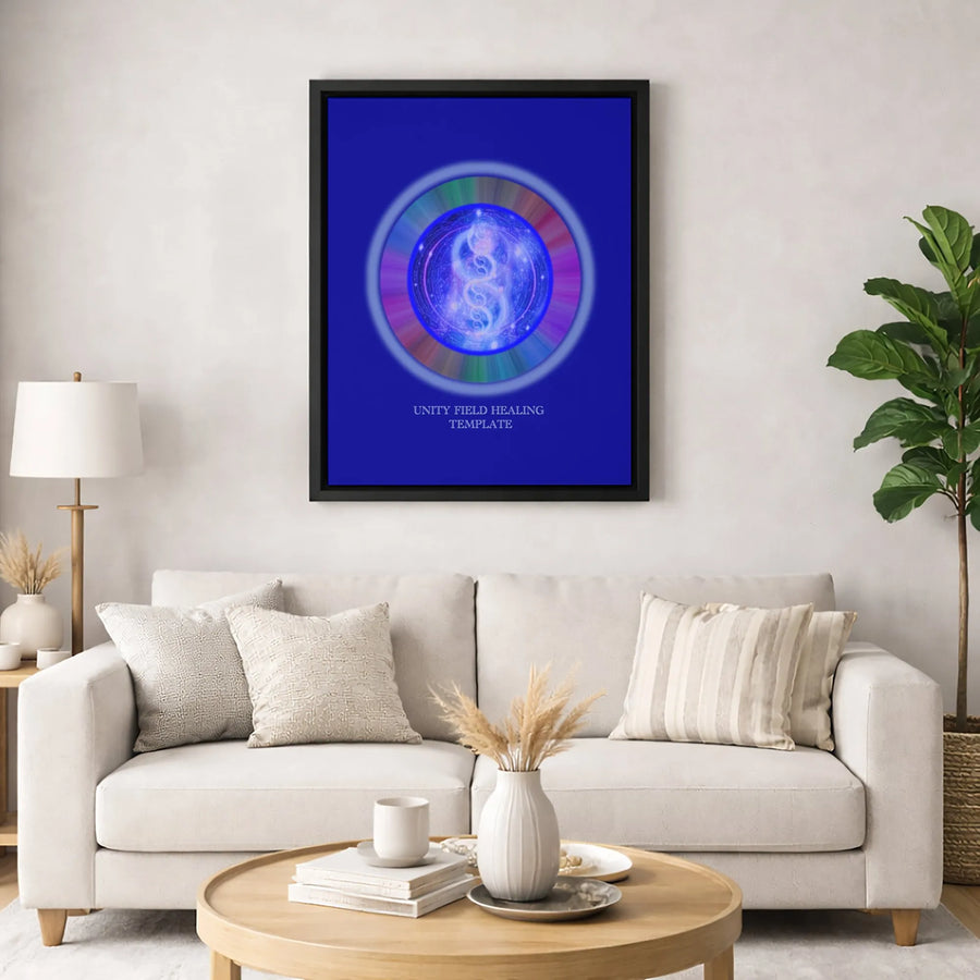 Unity Field Healing Template Canvas | Spiritual Energy Orb Wall Art | Premium 1.25-Inch Gallery Wrap | Meditation Decor Gift for Wellness Enthusiasts