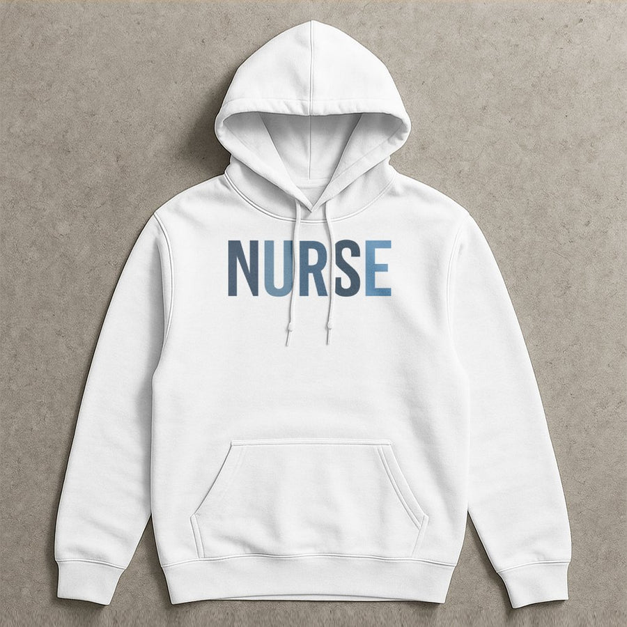 Nurse Hoodie | Minimalist Typography Graphic | Premium Cotton Blend | Gift for Nursing Student, RN, LPN, Medical Professional