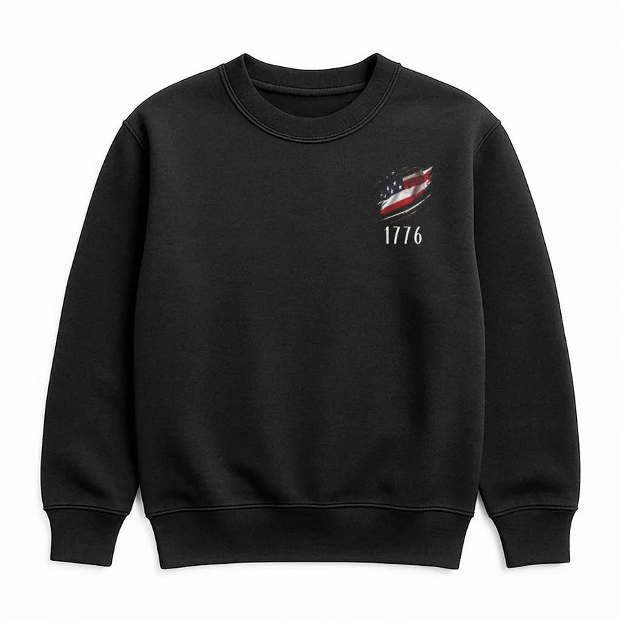 1776 We The People Sweatshirt | Distressed American Flag Graphic | Premium 100% Cotton Tee | Patriotic Gift for History Buffs