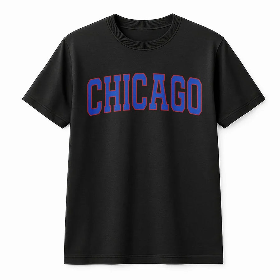 Chicago T-Shirt | Retro Varsity College Font | Premium Cotton Blend | Gift for Men & Women