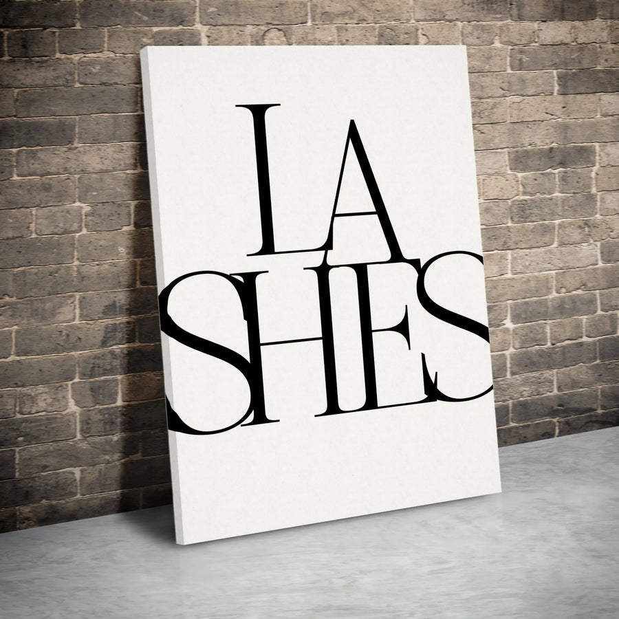 Lashes Vertical Canvas | Modern Minimalist Typography Art | Premium Thick Gallery Print | Gift for Lash Tech, Beauty Salon Wall Decor