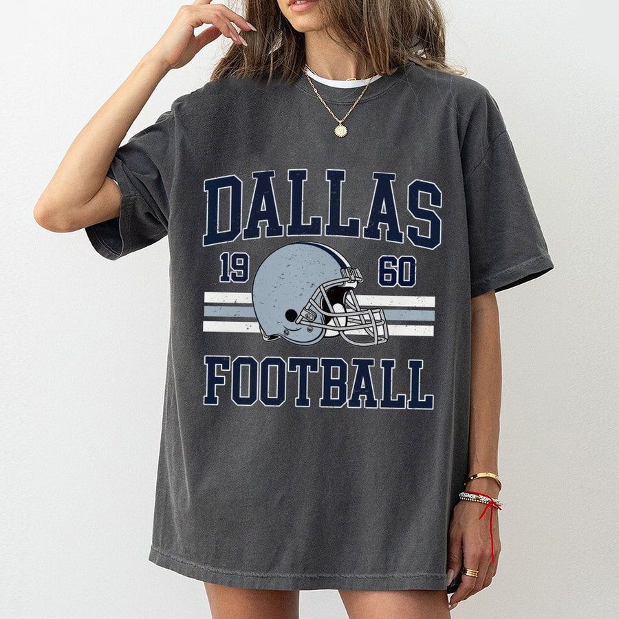 Dallas Football T-Shirt | Retro 1960 Helmet Graphic | Premium Soft Cotton | Game Day Gift for Football Fans