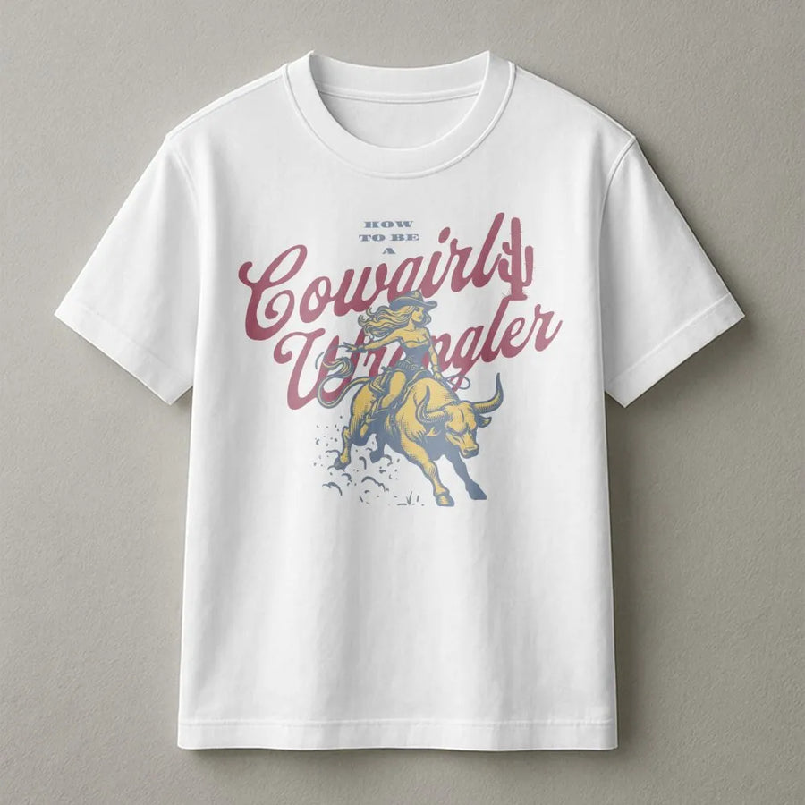 Cowgirl Rodeo Graphic Tee | Vintage Western Bull Riding Design | Premium Cotton Shirt | Country Girl Gift for Women