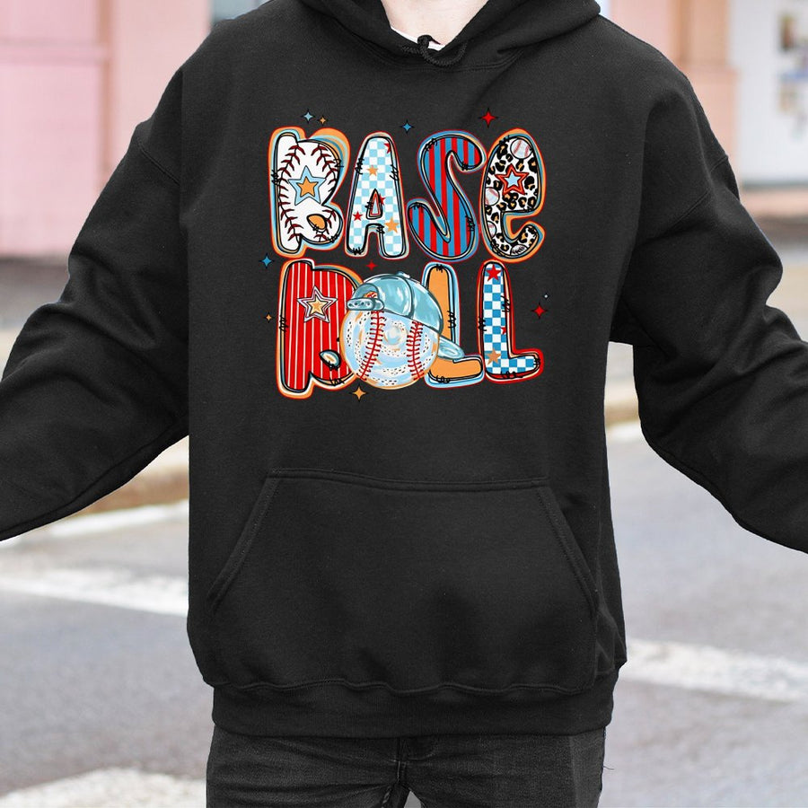 Baseball Mom Hoodie | Retro Checkered Leopard Graphic | Premium Cotton Blend Sweatshirt | Game Day Fan Gift for Women