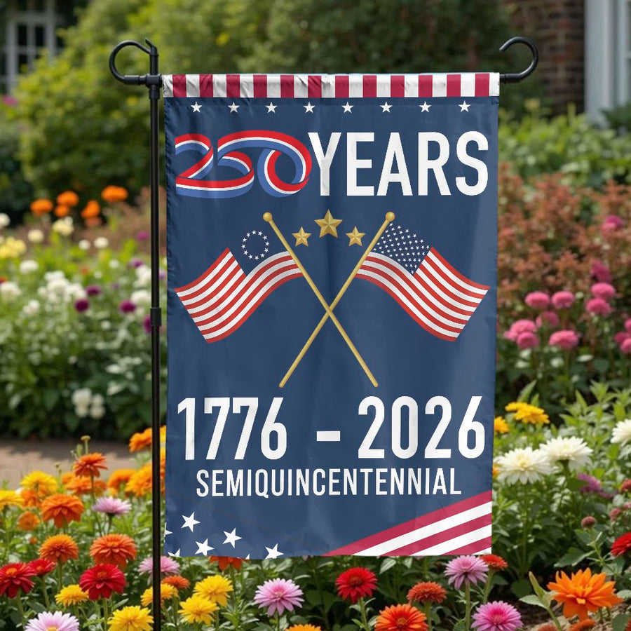 USA 250th Anniversary Garden Flag | 1776-2026 Semiquincentennial Patriotic Decor | Weather-Resistant Polyester | Limited Edition Commemorative Gift