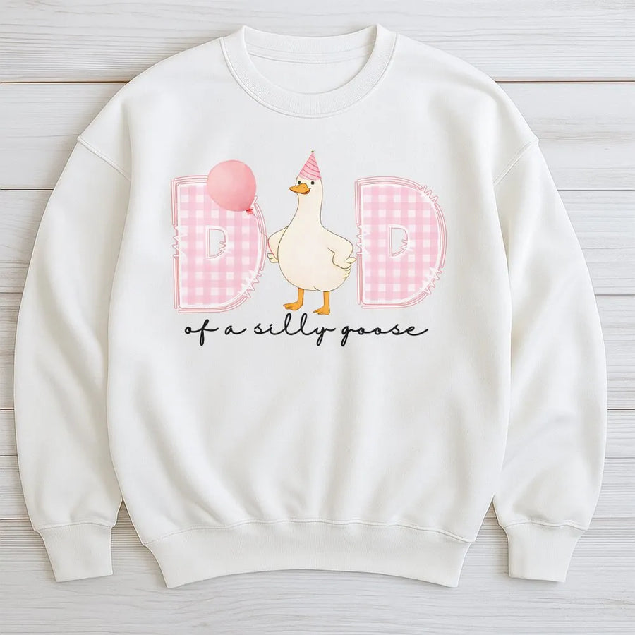Dad of a Silly Goose Sweatshirt | First Birthday Party Matching Family Outfit | Premium Cotton Blend Pullover | Gift for New Dad