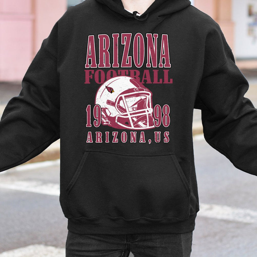 Arizona Football 1998 Arizona, Us With Arizona Cardinals Helmet Hoodie