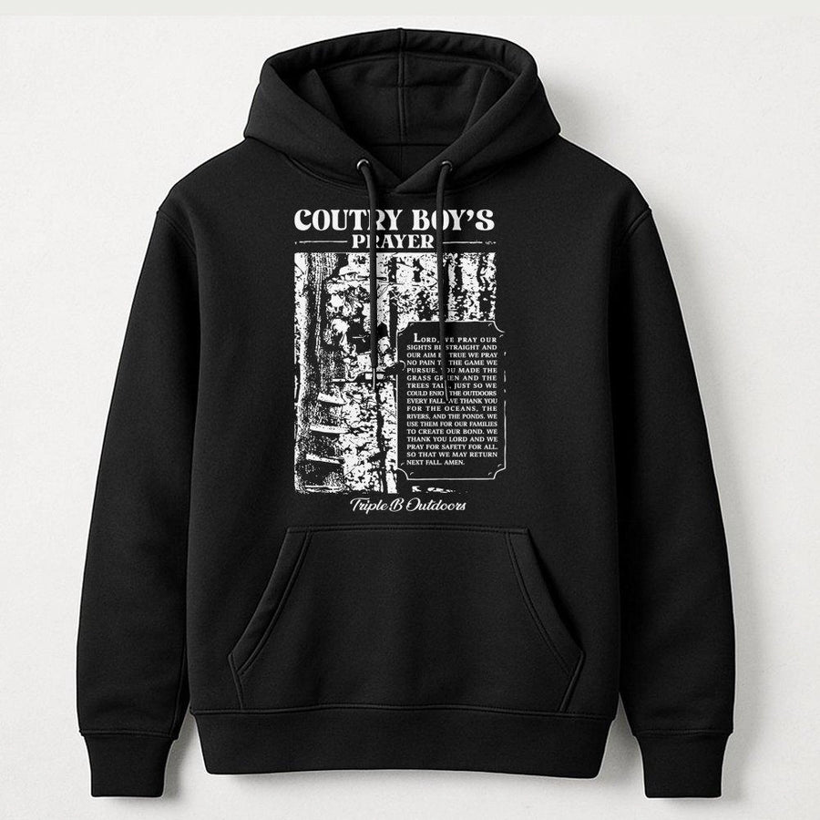 Country Boy Prayer Hoodie | Hunting Prayer Graphic Design | Premium Cotton-Poly Blend | Gift for Hunter Outdoor Enthusiasts