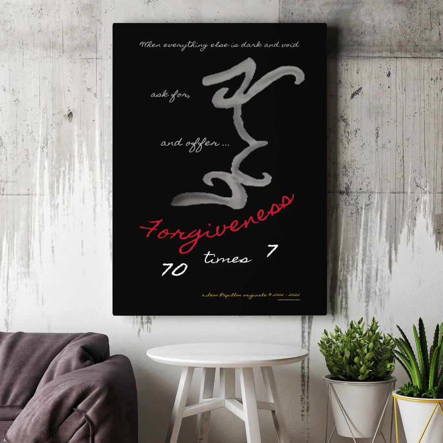 Forgiveness 70 Times 7 Canvas Wall Art | Inspirational Scripture Quote Decor | Premium Gallery Wrap Print | Christian Religious Home Gift