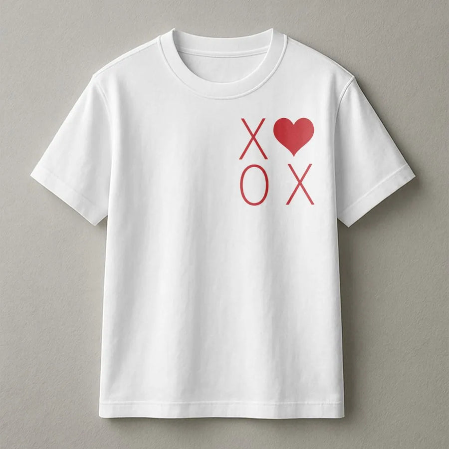 XOXO Heart T-Shirt | Minimalist Valentine Graphic Design | Premium Soft Cotton | Romantic Gift for Her or Couples