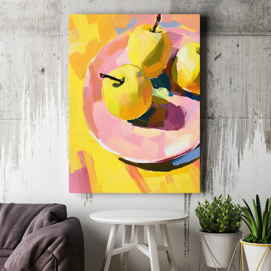 Abstract Fruit Canvas Wall Art | Bold Brushstroke Still Life Print | Premium 1.25" Gallery Wrap | Modern Kitchen & Dining Room Decor Gift