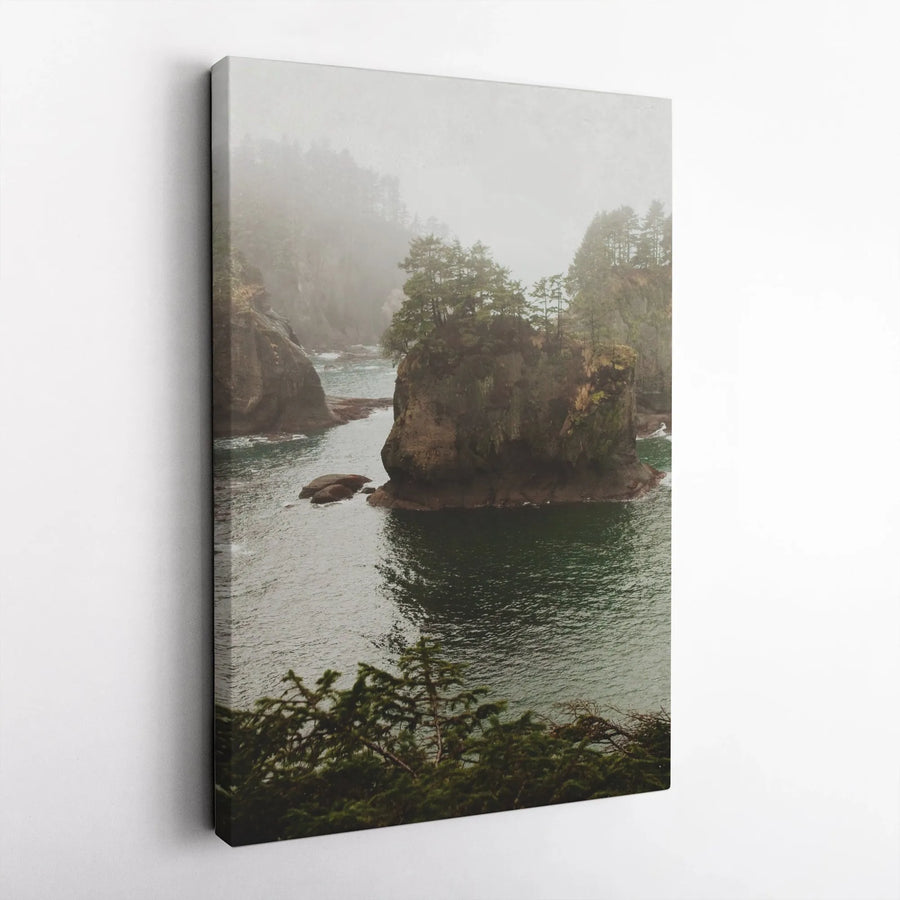 Foggy Coastal Landscape Canvas Print | Moody Pacific Northwest Nature Wall Art | Premium Gallery-Wrapped Decor | Ready to Hang Scenic Gift