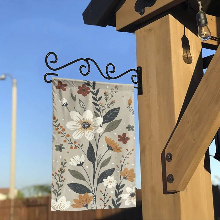 Vintage Floral Garden Flag | Double Sided Retro Boho Flower Design | Weatherproof Premium Polyester Yard Decor | Charming Spring Summer Housewarming Gift
