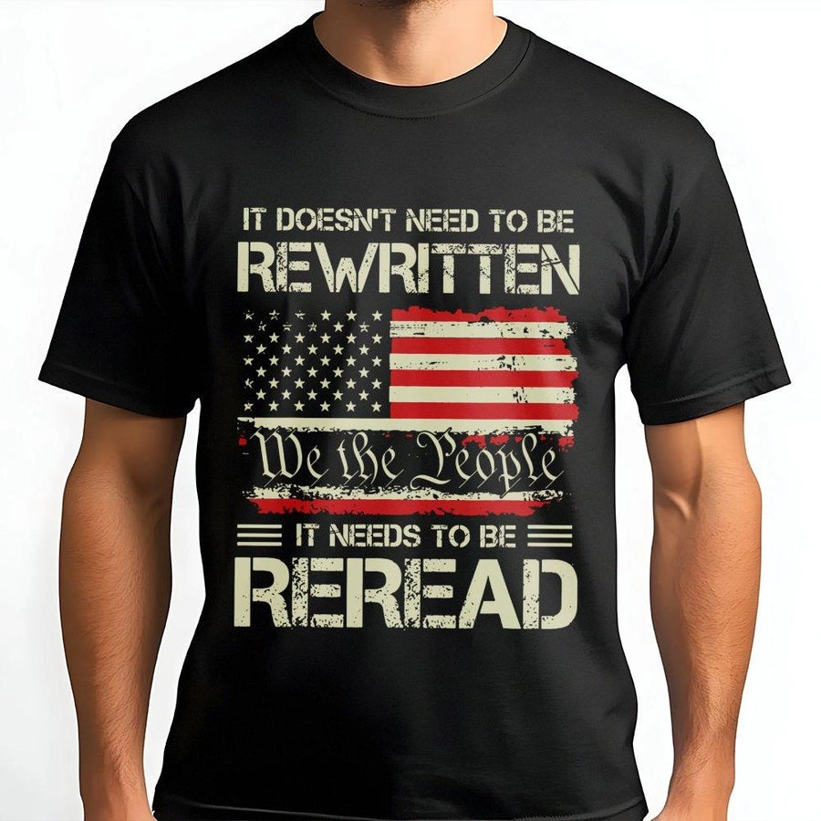 We The People T-Shirt | Patriotic American History Quote | 100% Cotton Premium Tee | Vintage USA Flag Apparel Gift for History Buffs