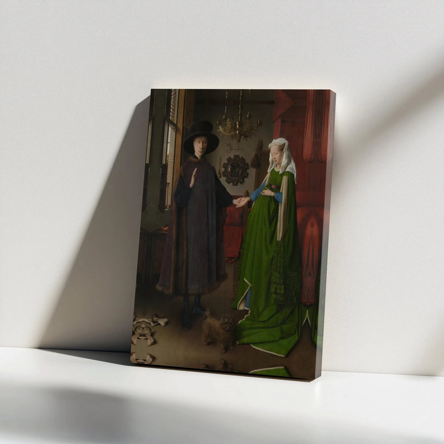 The Arnolfini Portrait Canvas Art | Jan van Eyck Fine Art Print | Gallery Wrapped Premium Wall Decor | Renaissance Masterpiece Gift for Home