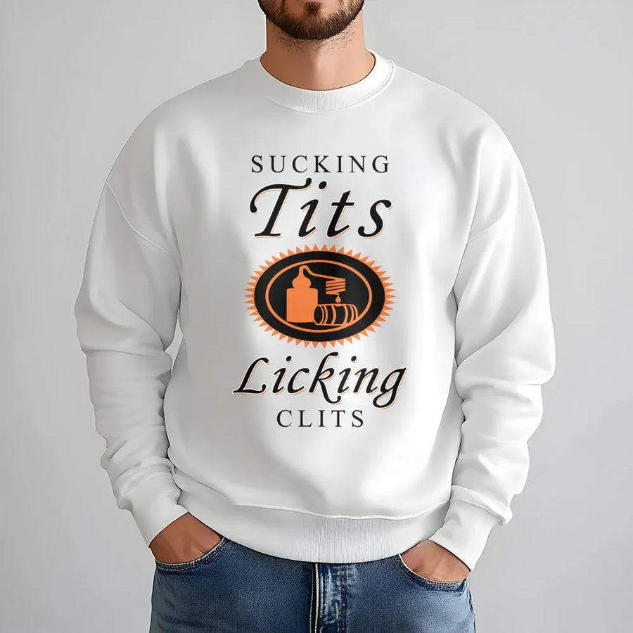 Funny Drinking Humor Sweatshirt | Explicit Party Statement Graphic | Premium Cotton Blend | Rude Adult Gift for Men and Women