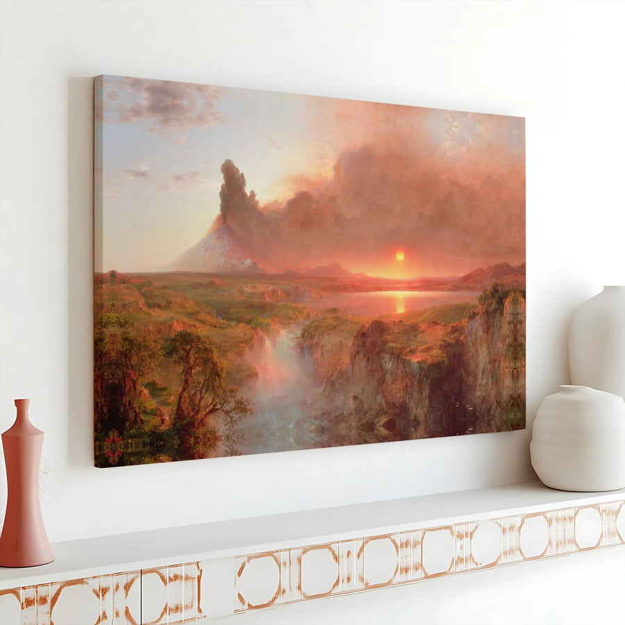 Cotopaxi Volcano Canvas Wall Art | Frederic Edwin Church Landscape | Premium Gallery Wrap Print | Historic Masterpiece Home Decor Gift
