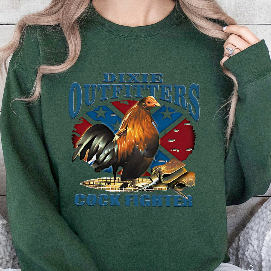 Gamecock Rooster Sweatshirt | Southern Heritage Country Farm Graphic | Premium Cotton Blend | Gift For Rooster Breeder And Rural Lifestyle Enthusiast