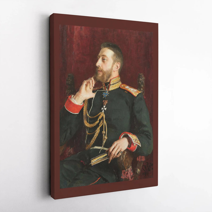 Grand Duke Vladimir Alexandrovich Portrait Canvas | Ilya Repin Fine Art Print | 1.25-Inch Gallery Wrap | Classical Russian History Wall Decor