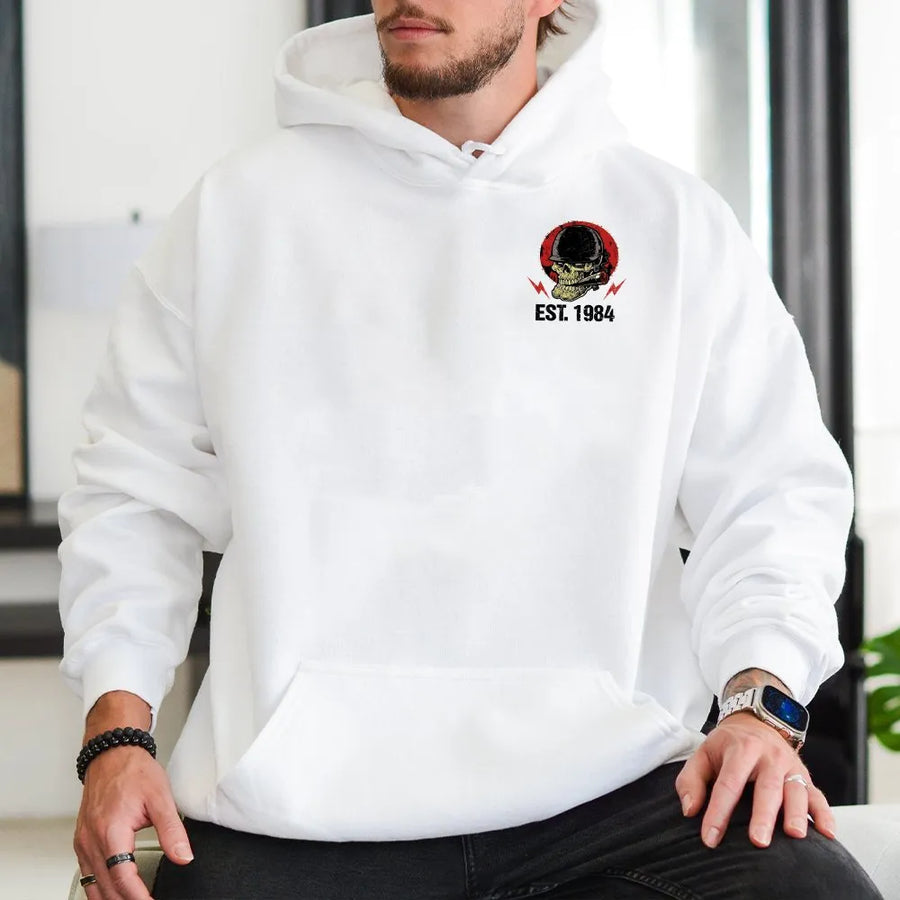 Vintage 1984 Skull Hoodie | Retro Graphic Pullover Sweatshirt | Premium Cotton Blend | 40th Birthday Gift for Him