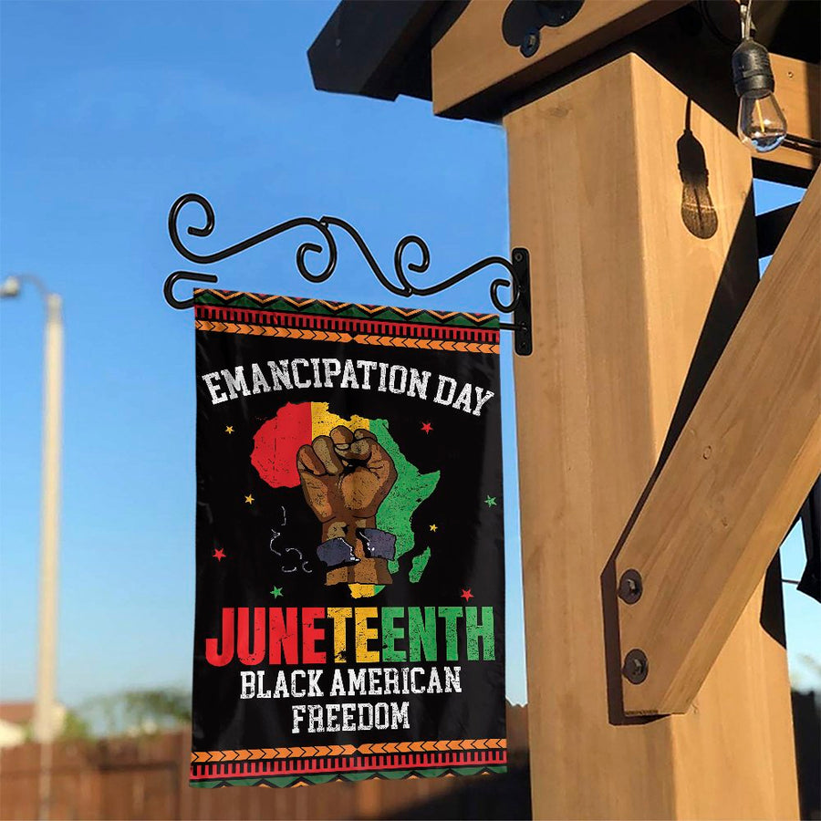 Juneteenth Garden Flag | Emancipation Day Freedom Fist Design | Premium Weather-Resistant Polyester | Patriotic Black History Yard Decor