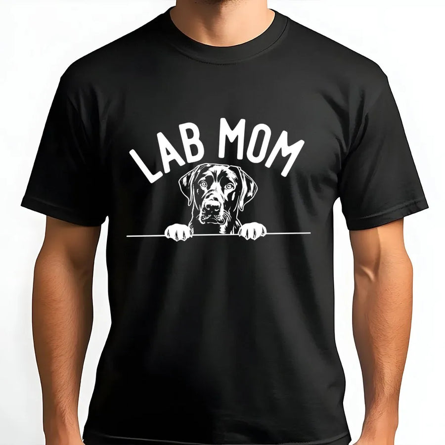 Lab Mom T-Shirt | Cute Labrador Retriever Graphic Tee | Premium 100% Cotton | Funny Dog Lover Gift For Women